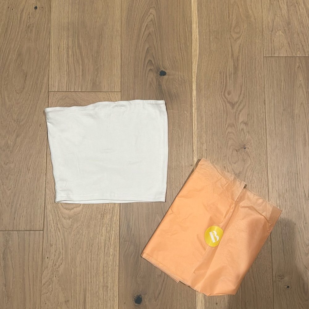 White cropped tube top in size small